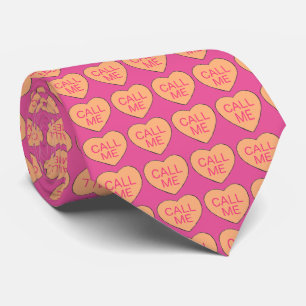 Cravate Appelez-moi Valentine's Day Pink Orange Candy Hear