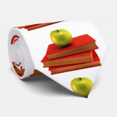 Cravate Apple et livres verts (Roulé)