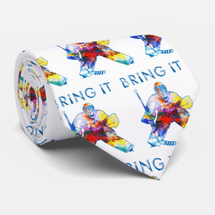 Cravate Apporte It Hockey Goalie Watercolor