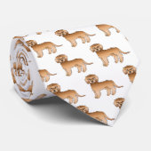 Cravate Apricot Mini Goldendoodle mignon Motif de dessin a (Roulé)