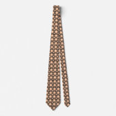 Cravate Apricot Peach Black Buffalo Heart Plaid Neck Tie (Devant)