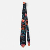 Cravate Apricot Turquoise Floral Garden Art (Devant)