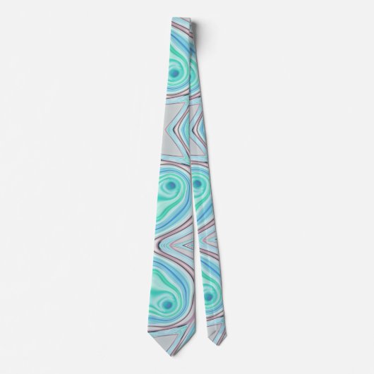 Cravate aqua bleu menthe vert lilas violet pastel arc-en-c (Devant)