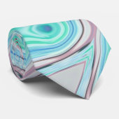 Cravate aqua bleu menthe vert lilas violet pastel arc-en-c (Roulé)