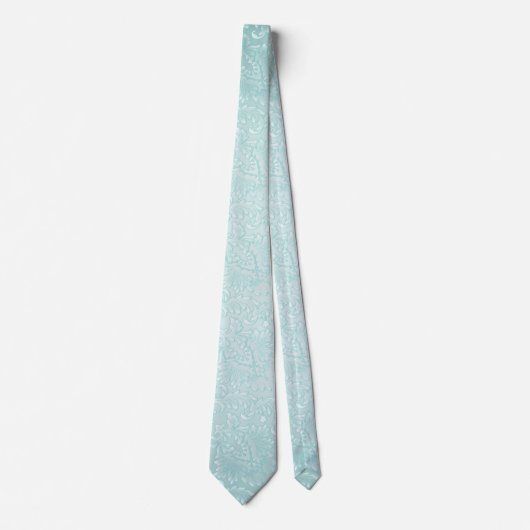 Cravate Aqua Blue Fleur Damask (Devant)
