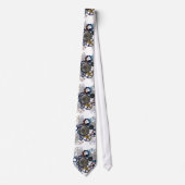 Cravate Aqua, Blue steampunk print cravate, engrenages, ro (Devant)