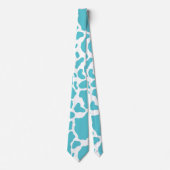 Cravate Aqua Cow Spots Animal Print Pattern (Devant)