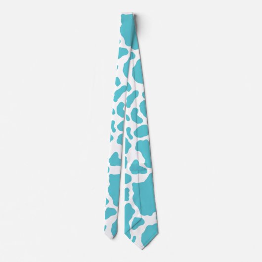 Cravate Aqua Cow Spots Animal Print Pattern (Dos)