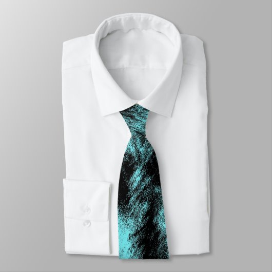 Cravate Aqua et art moderne noir (Attaché)