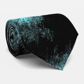 Cravate Aqua et art moderne noir (Roulé)