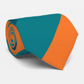 Cravate Aqua et Orange (Roulé)