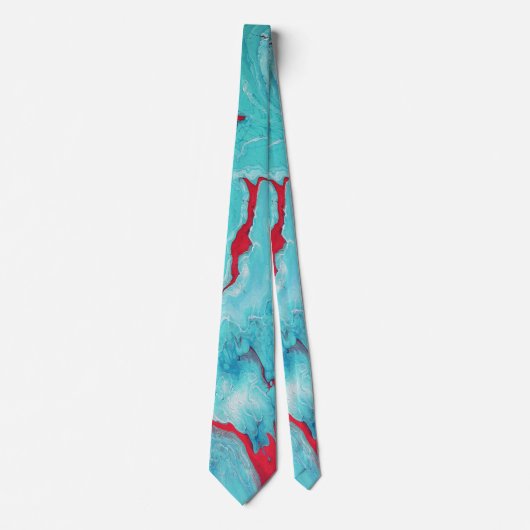 Cravate Aqua et remous de corail (Devant)