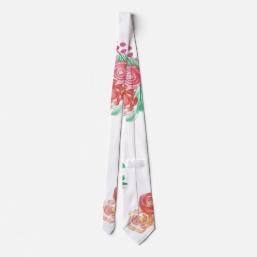 Cravate Aqua fleur (Dos)