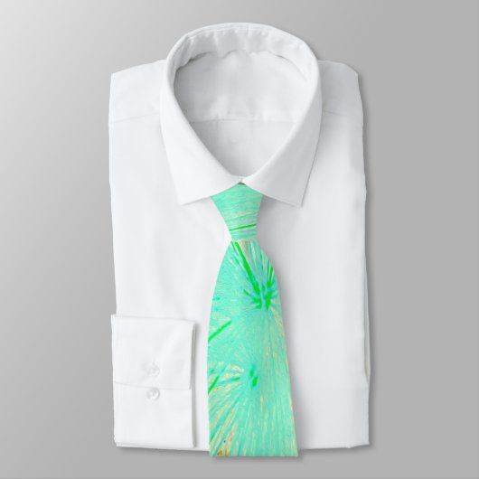 Cravate Aqua psychédélique et Lait vert citron vert (Attaché)