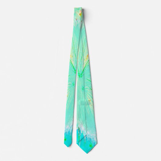 Cravate Aqua psychédélique et Lait vert citron vert (Dos)