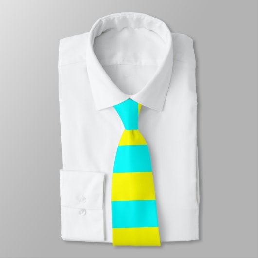 Cravate Aqua & Yellow Stripes (Attaché)