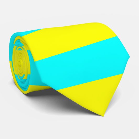 Cravate Aqua & Yellow Stripes (Roulé)