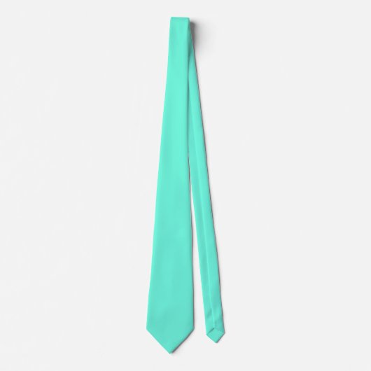 Cravate Aquamarine bleu vert Turquoise couleur solide (Devant)