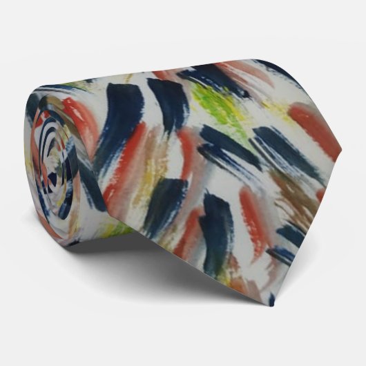 Cravate Aquarelle Abstraite (Roulé)