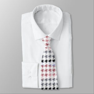 Cravate Aquarelle Abstraite Houndstooth