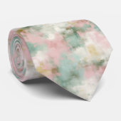 Cravate Aquarelle Abstraite Rose Tendre (Roulé)