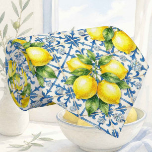 Cravate Aquarelle Amalfi Citron Méditerranée Diamants