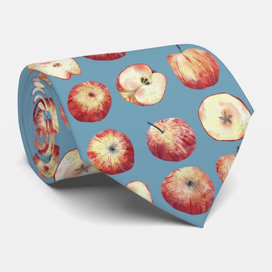 Cravate Aquarelle Apple (Roulé)