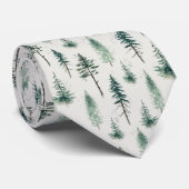 Cravate Aquarelle Arbres de Noël Motif de vacances (Roulé)