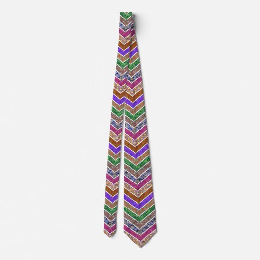 Cravate Aquarelle arc-en-ciel mixte Chevrons en treillis m (Dos)