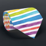 Cravate Aquarelle Arc-en-ciel rayures Bureau lumineux mode<br><div class="desc">Watercolor Rainbow Stripes Moderne cravate de bureau brillant qui est parfait pour un patron ou un collègue comme un cadeau. Il fait un grand cadeau de retraite</div>