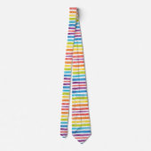 Cravate Aquarelle Arc-en-ciel rayures Bureau lumineux mode (Dos)