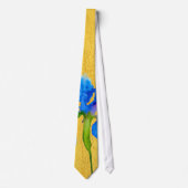 Cravate Aquarelle bleu Iris arty élégant formel (Devant)