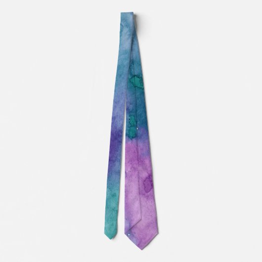 Cravate Aquarelle bleu violet (Dos)