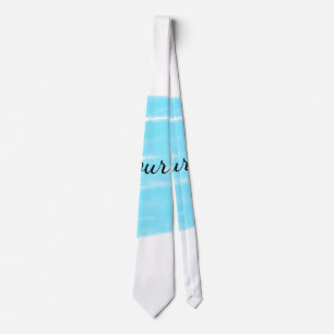 Cravate Aquarelle bleue ajouter le nom texte message ici j