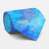 Cravate Aquarelle bleue Conception abstraite (Roulé)