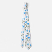 Cravate Aquarelle bleue étonnante impression florale (Dos)