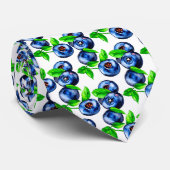 Cravate Aquarelle Blueberries Motif sur Arrière - plan bla (Roulé)