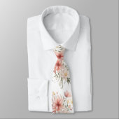 Cravate Aquarelle Boho Floral (Attaché)