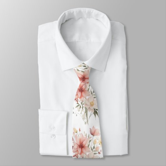 Cravate Aquarelle Boho Floral (Attaché)