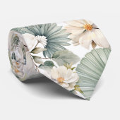 Cravate Aquarelle Botanique Florale (Roulé)