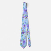 Cravate Aquarelle Bush Fleur sauvage bleu romantique (Devant)