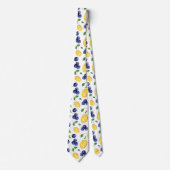 Cravate Aquarelle Citron Bleuet Citron Fruit (Devant)