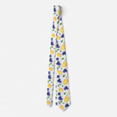 Cravate Aquarelle Citron Bleuet Citron Fruit (Dos)