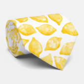Cravate Aquarelle Citron Motif (Roulé)