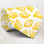 Cravate Aquarelle Citron Motif<br><div class="desc">Motif citron frais aquarelle sur un arrière - plan blanc pour une photo estivale fruitée de Vitamine C. Art original de Nic Squirrell.</div>