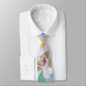 Cravate Aquarelle colorée Succulents (Attaché)