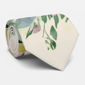 Cravate Aquarelle crème Fleur sauvage Jaune Motif Floral (Roulé)