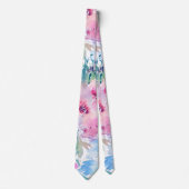 Cravate Aquarelle Cute Design Floral (Devant)