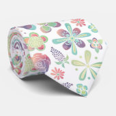 Cravate Aquarelle de Boho florale (Roulé)