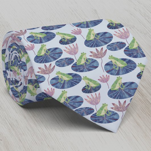 Cravate Aquarelle de grenouille bleu